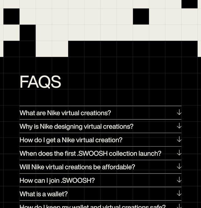 .SWOOSH FAQ Accordion Preview