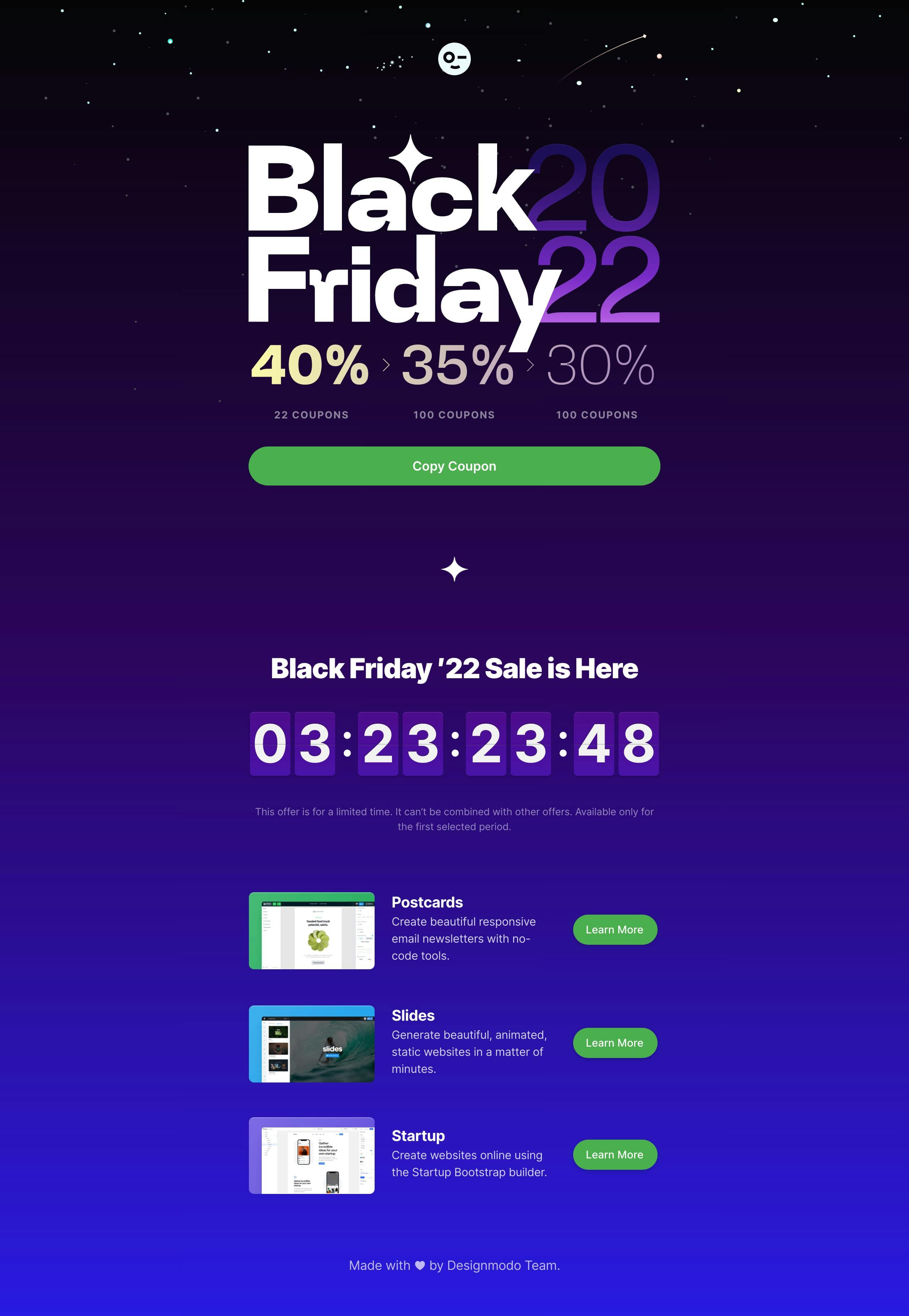 Designmodo Black Friday Website Screenshot