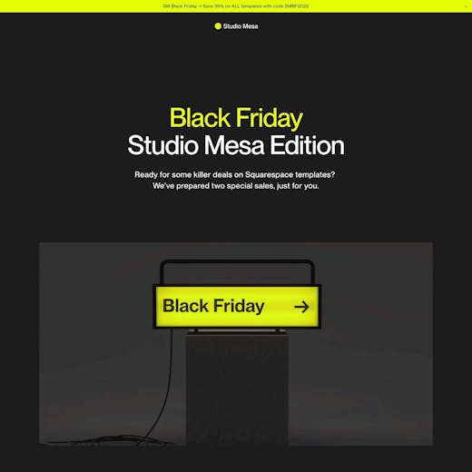 Studio Mesa Black Friday