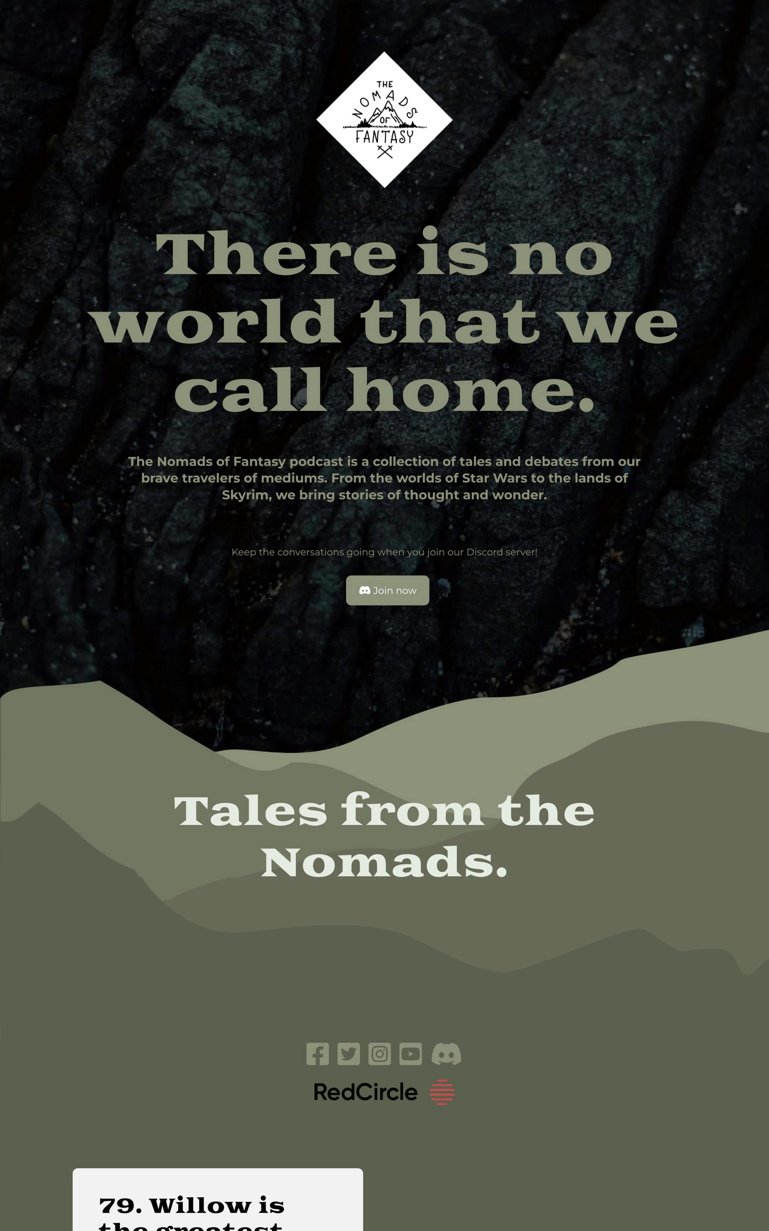 The Nomads of Fantasy Website Screenshot