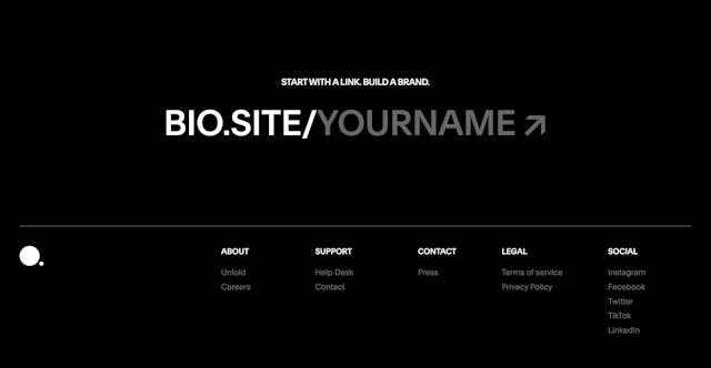 Bio Sites Big Footer Preview