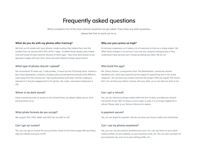 AI Profile Picture Generator FAQ Grid Preview