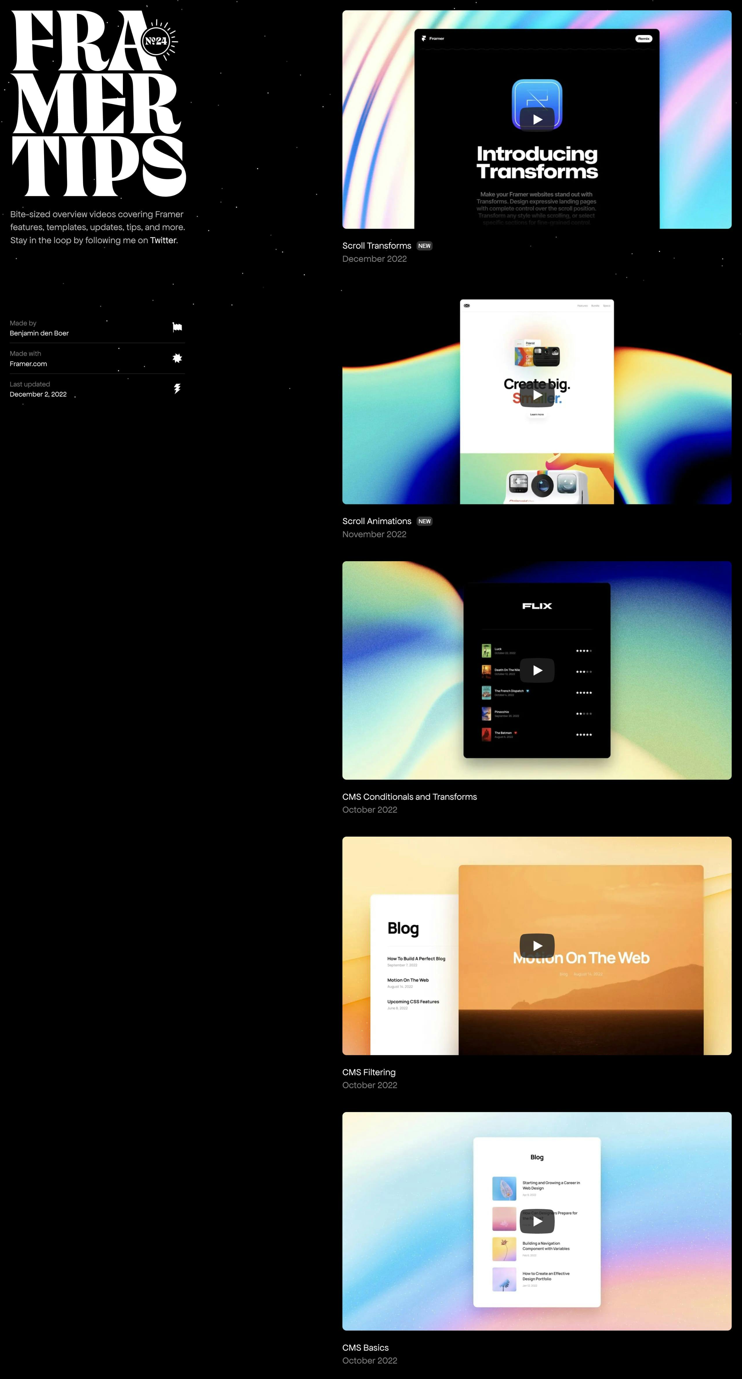 Framer Tips Website Screenshot