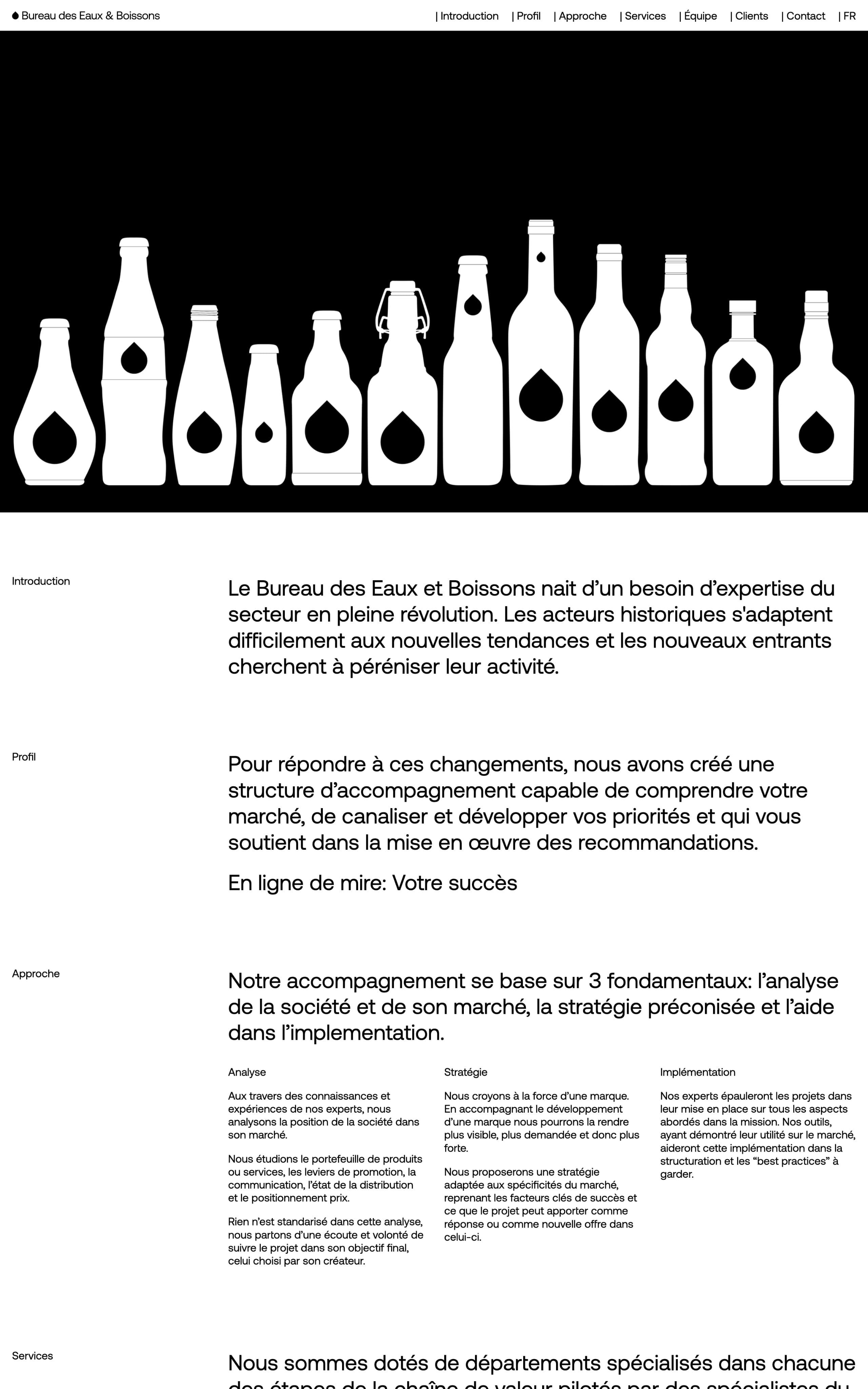 Bureau des Eaux & Boissons Website Screenshot