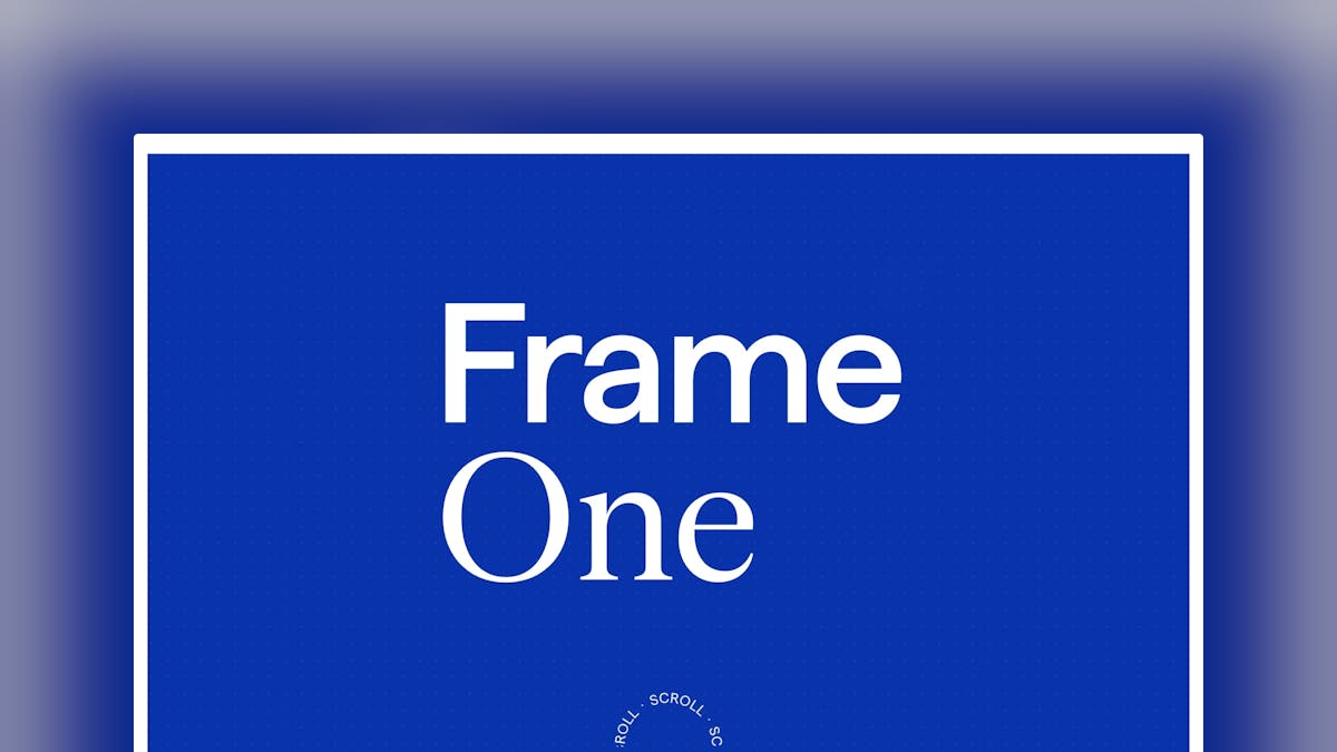 Frame One - One Page Website Award