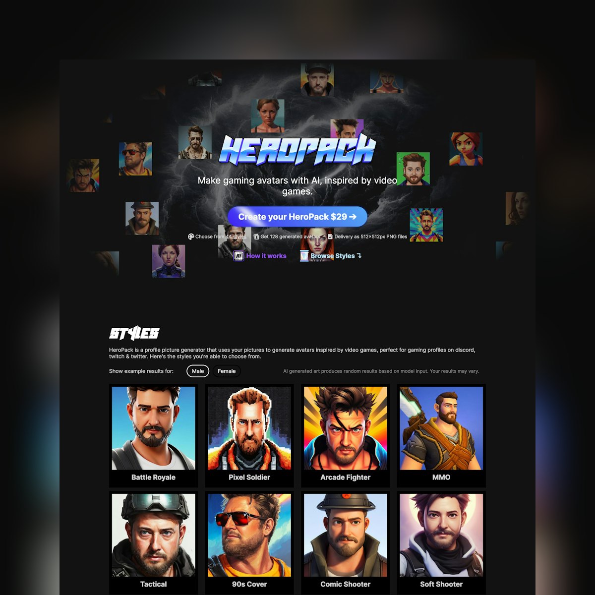 Profile Page screen design idea #107: Website Inspiration: Hero Pack
