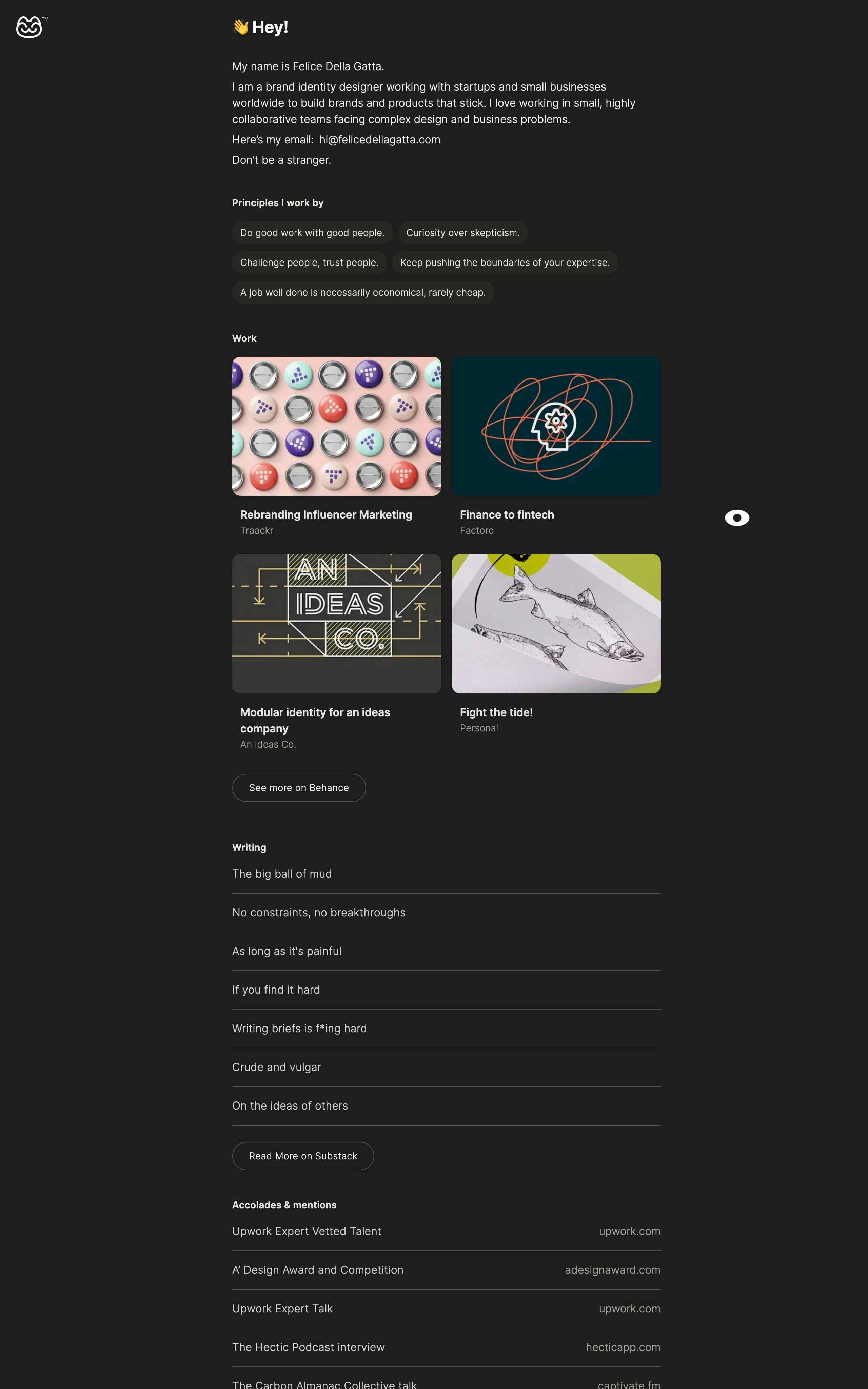 Felice Della Gatta Website Screenshot