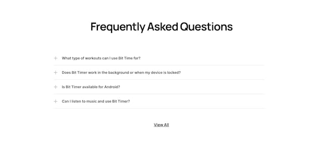 Bit Timer FAQ Accordion Preview