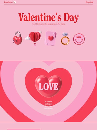 Valentine’s Day 3D Illustrations Thumbnail Preview