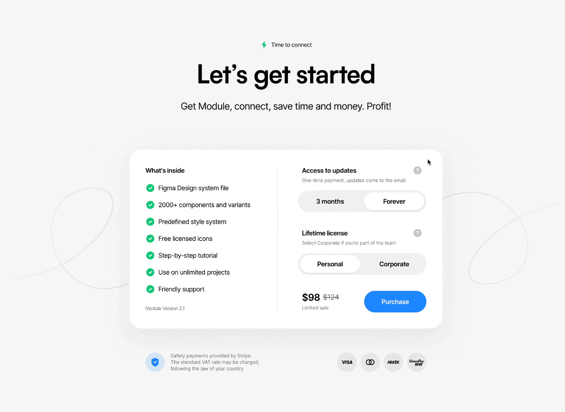 Module Pricing Table featured on One Page Love