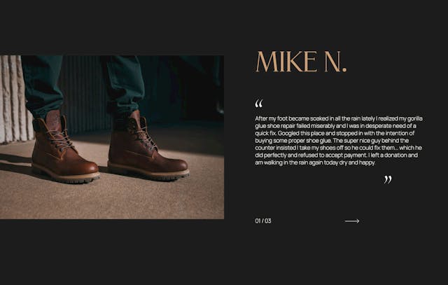 Express Shoe Repair Testimonial Slider Preview