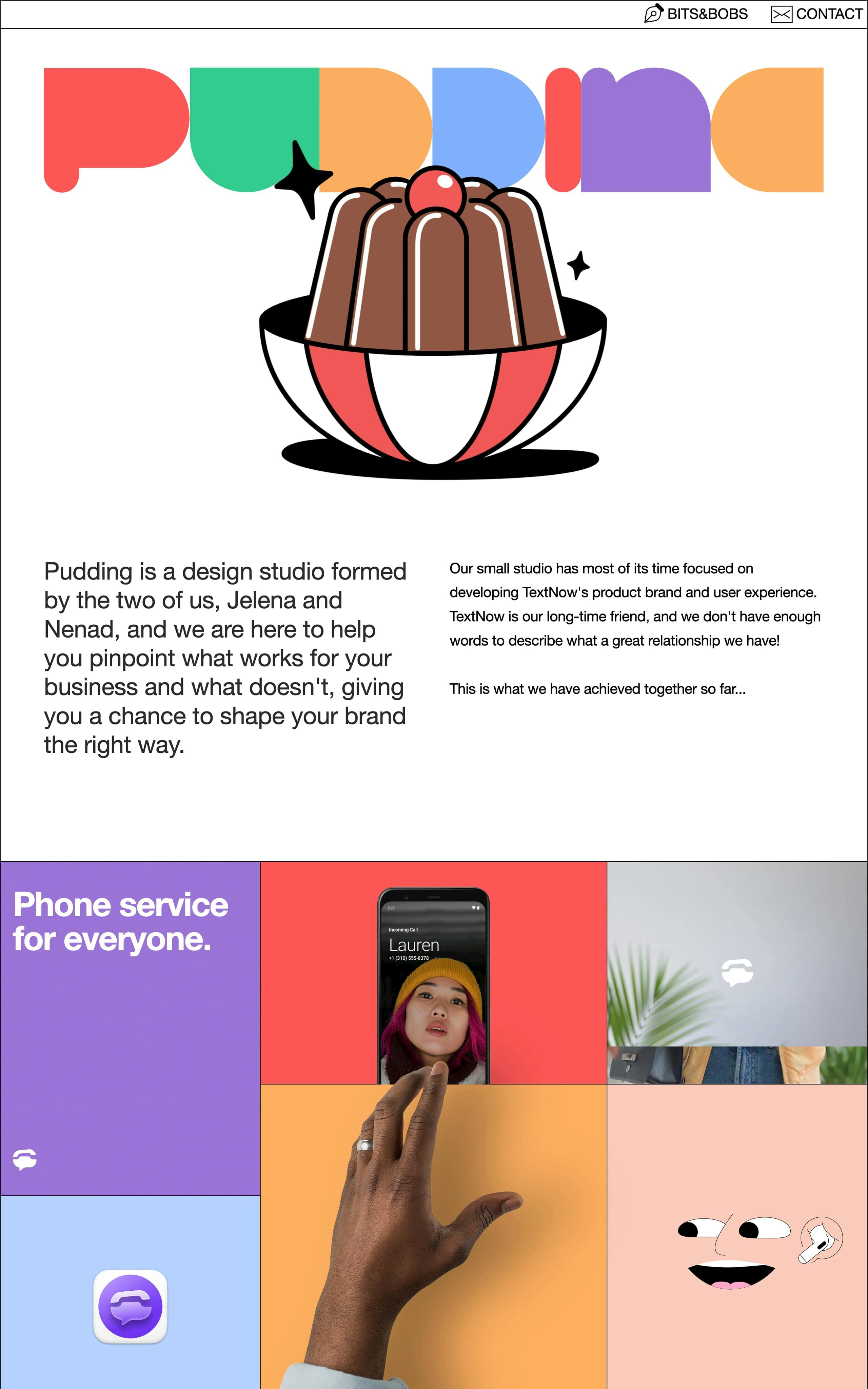 Pudding Studio Website Screenshot