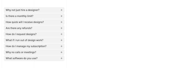 Endless FAQ Accordion Preview
