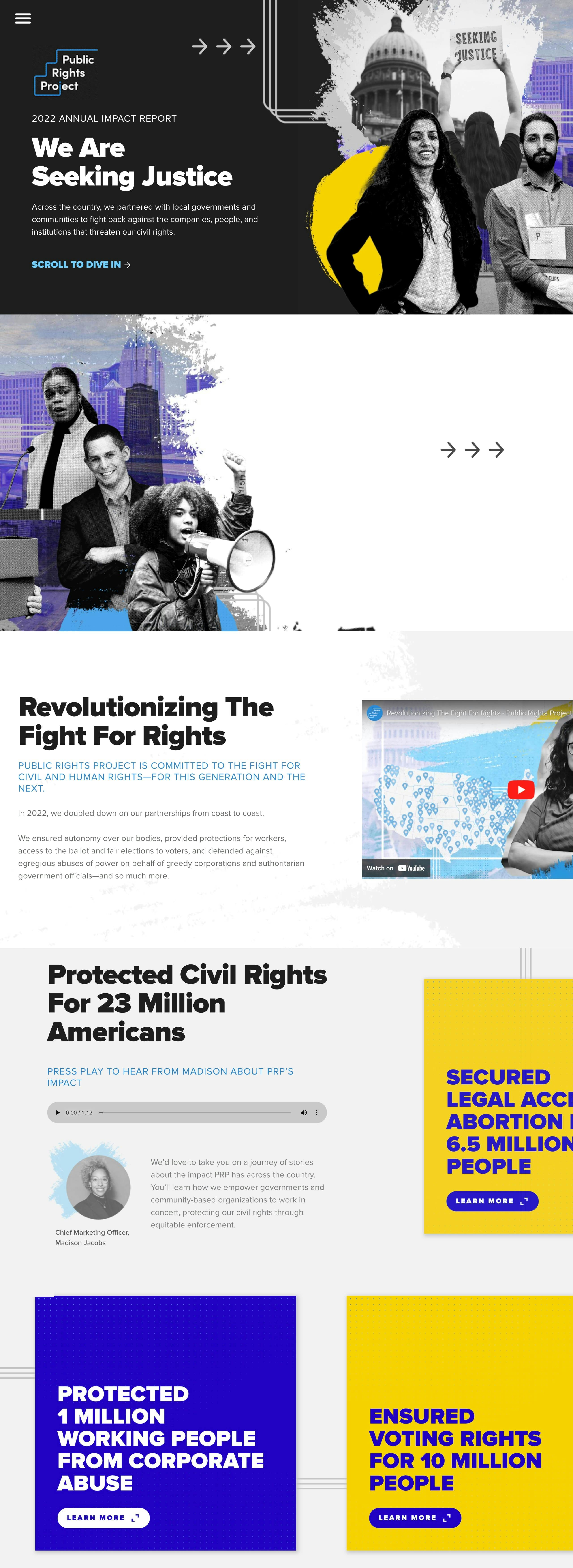 Public Rights Project – 2022 Impact Report Website Screenshot