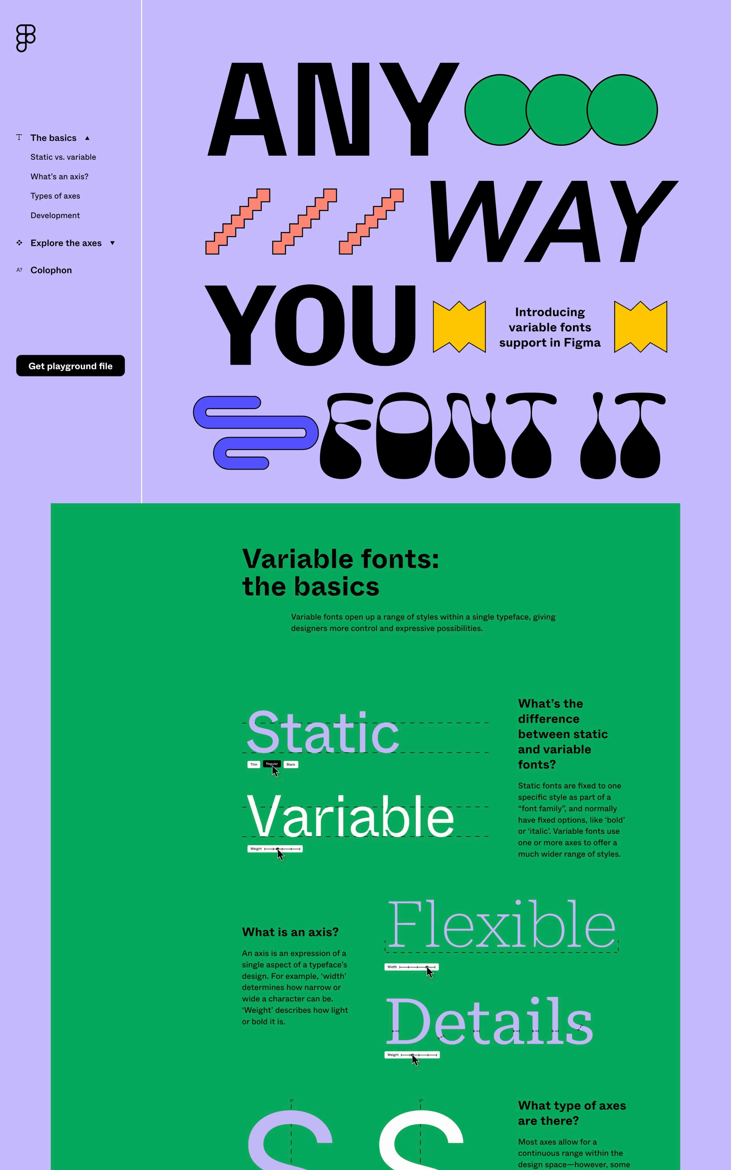 Variable fonts support in Figma Website Screenshot