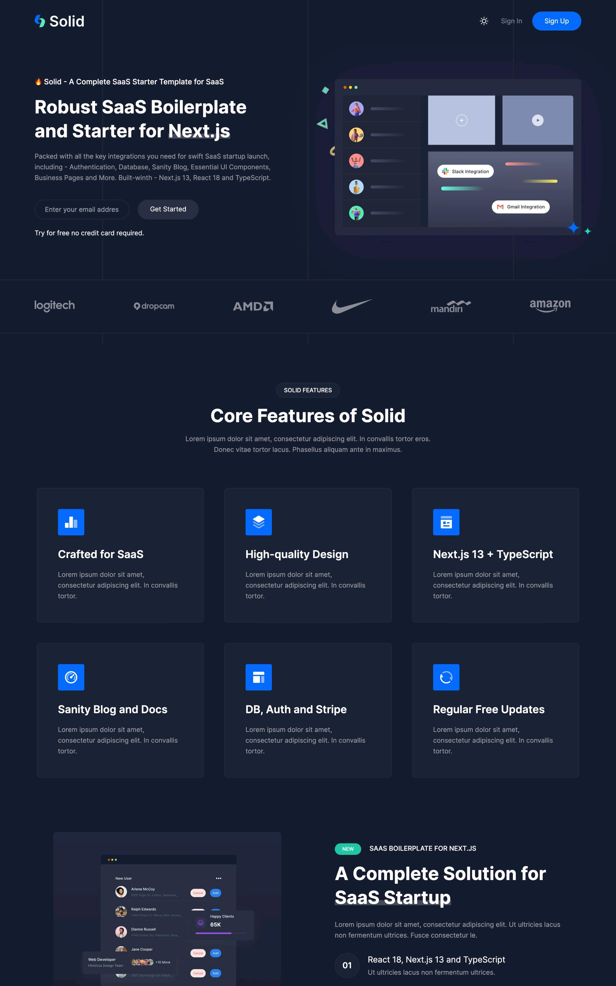 Solid – NextJS Website Screenshot