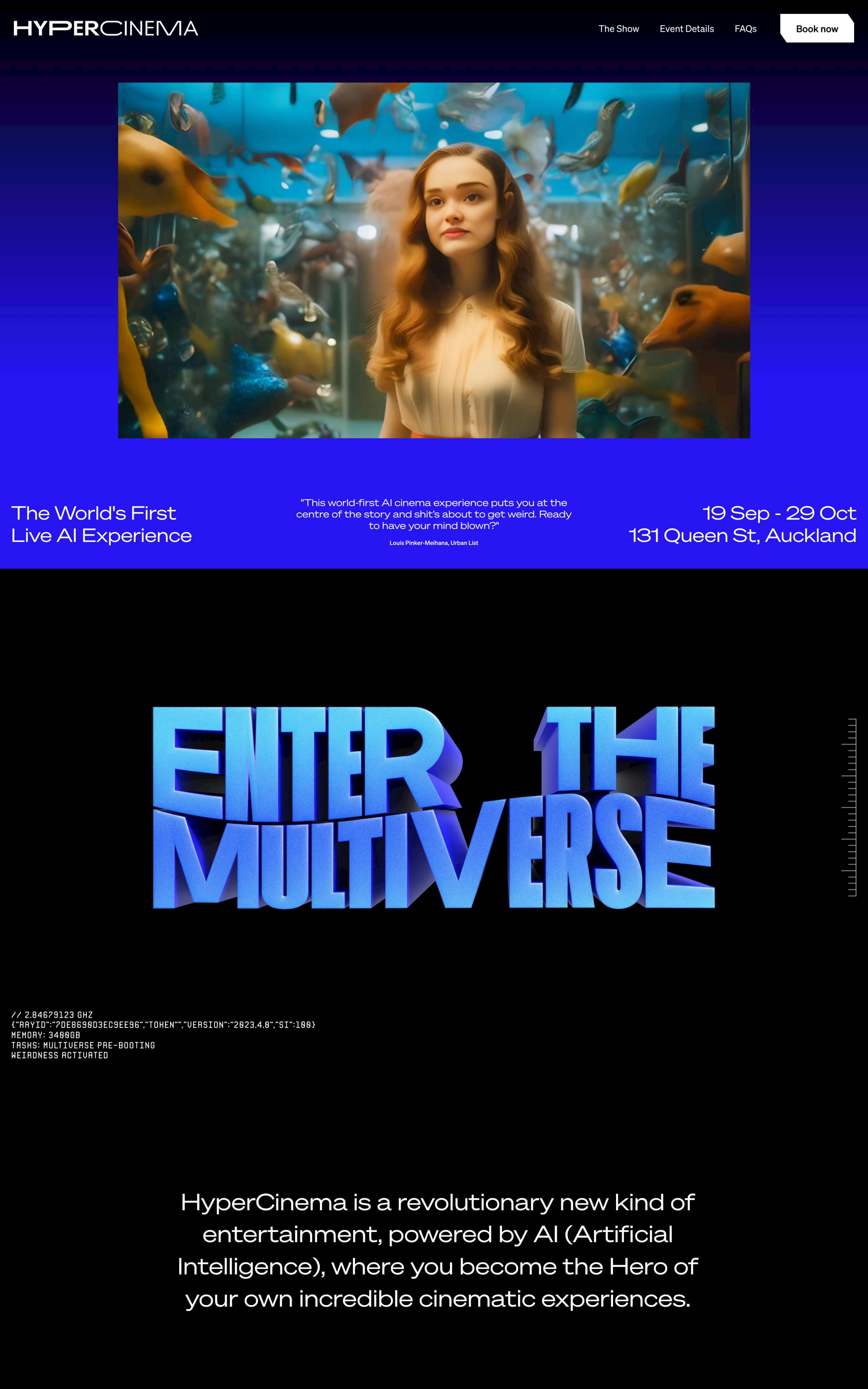 HyperCinema Website Screenshot