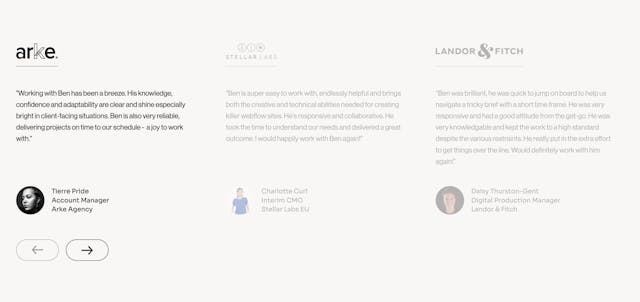 Shrink Studio Testimonial Slider Preview
