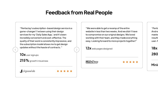Pentaclay Testimonial Slider Preview
