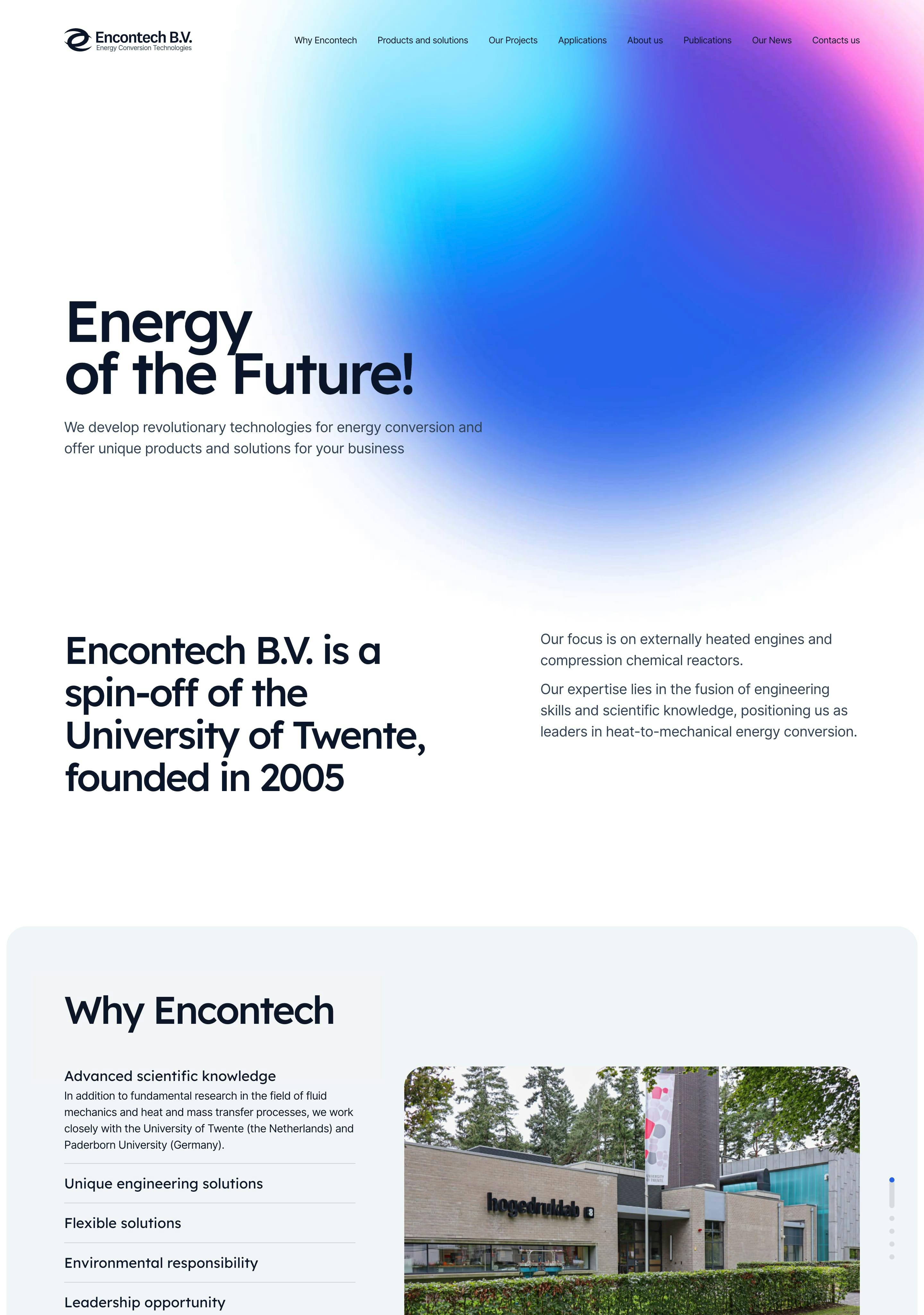Encontech B.V. Website Screenshot