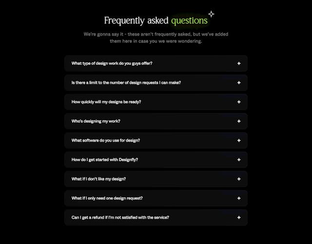 Designfly FAQ Accordion Preview
