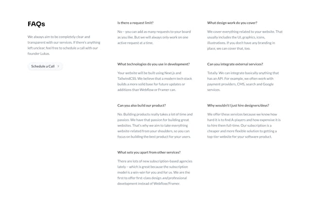 LW Works FAQ Grid Preview