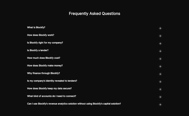 Blockfy FAQ Accordion Preview