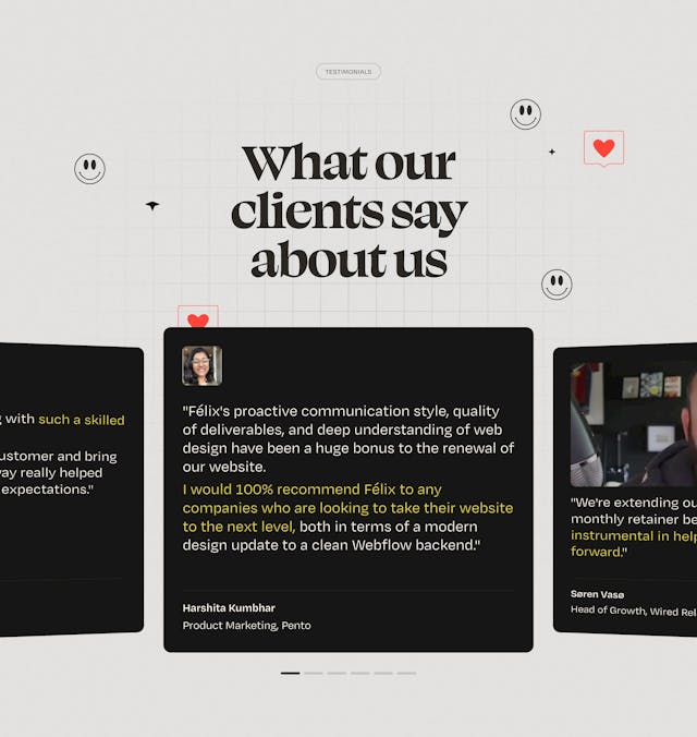Webflix Studio Testimonial Slider Preview