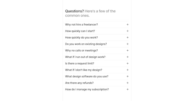 Endless FAQ Accordion Preview