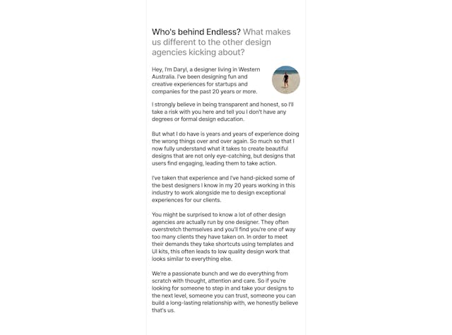 Endless Biography Preview