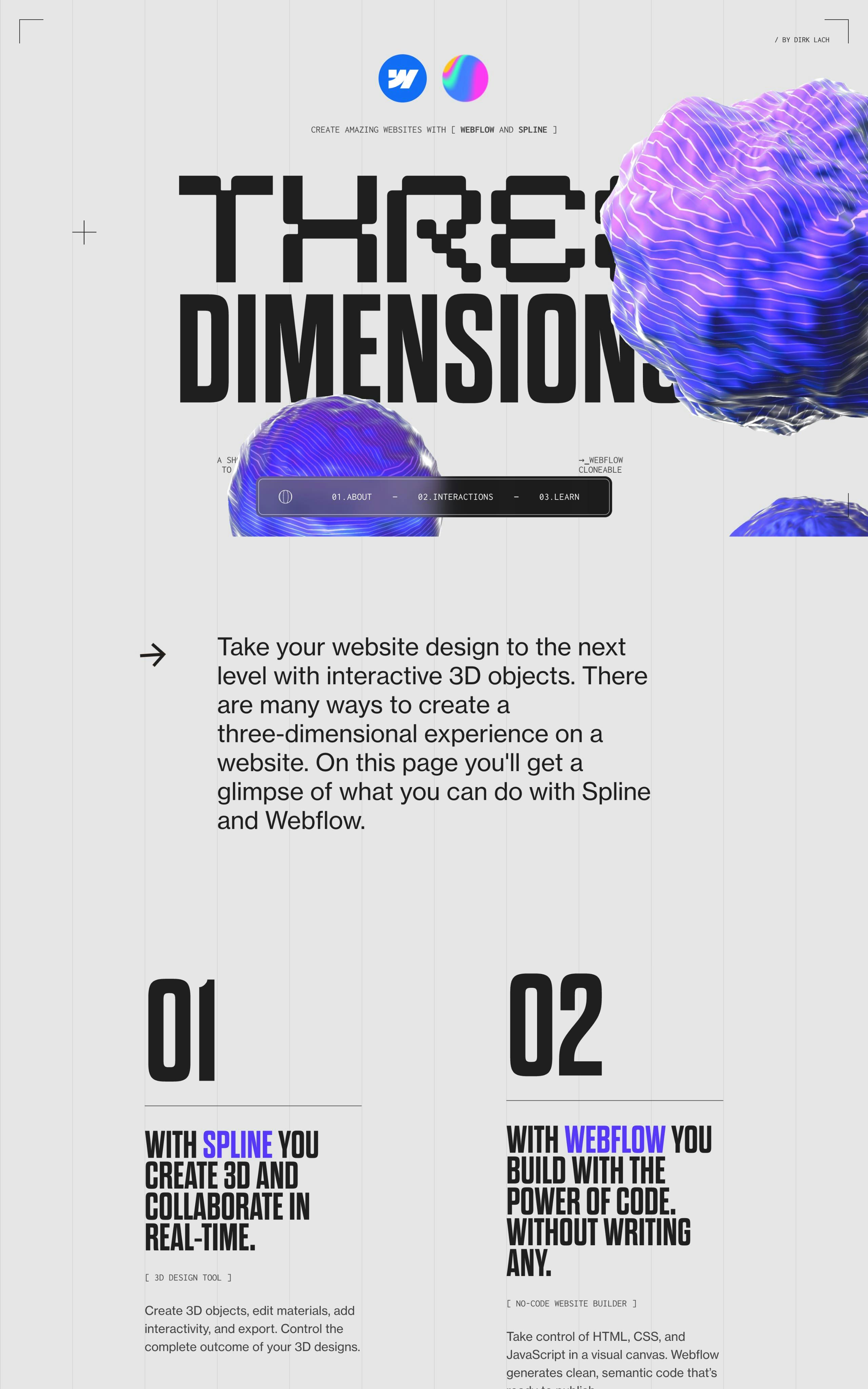 Three Dimensions Website Screenshot