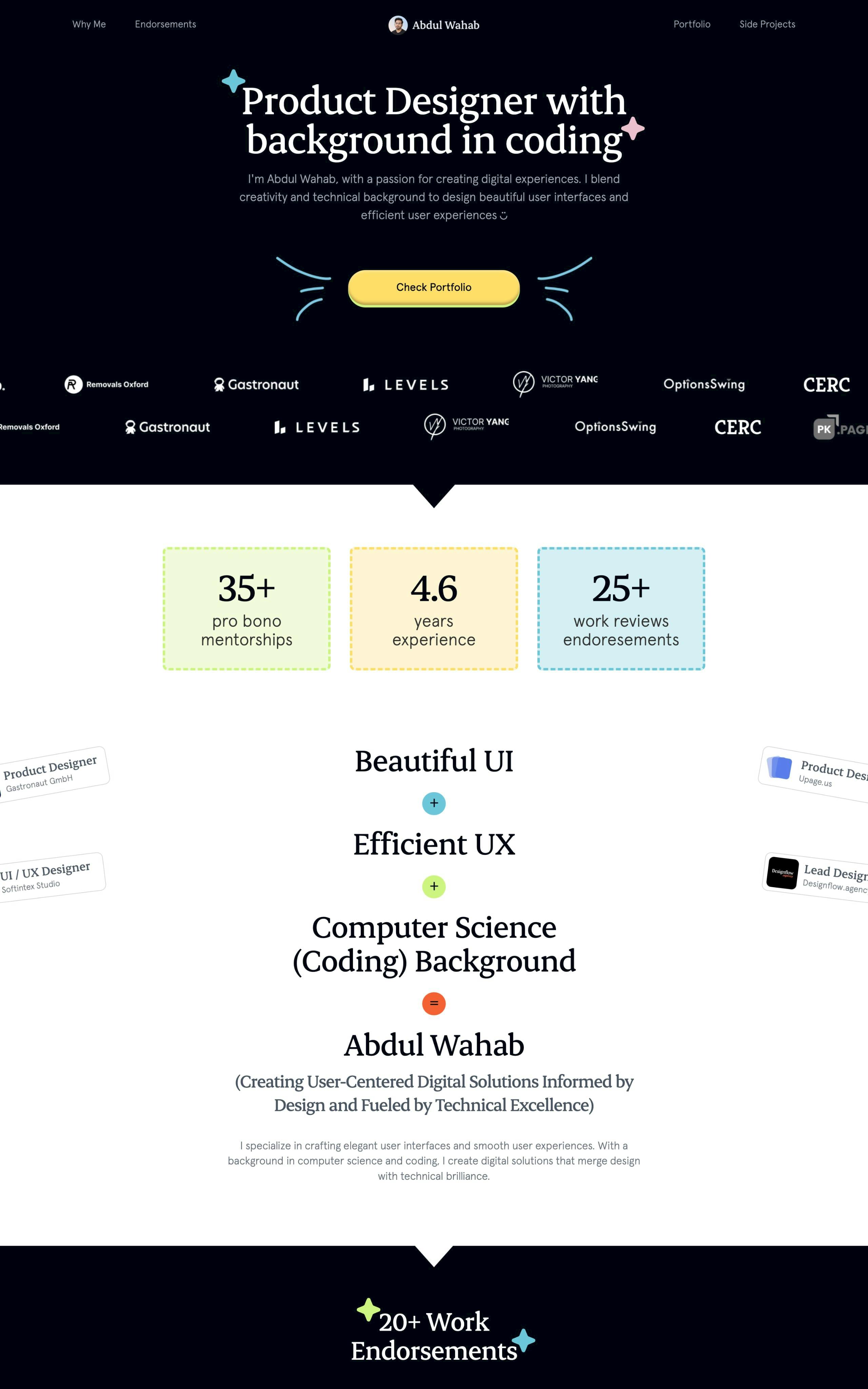 Abdul Wahab Website Screenshot
