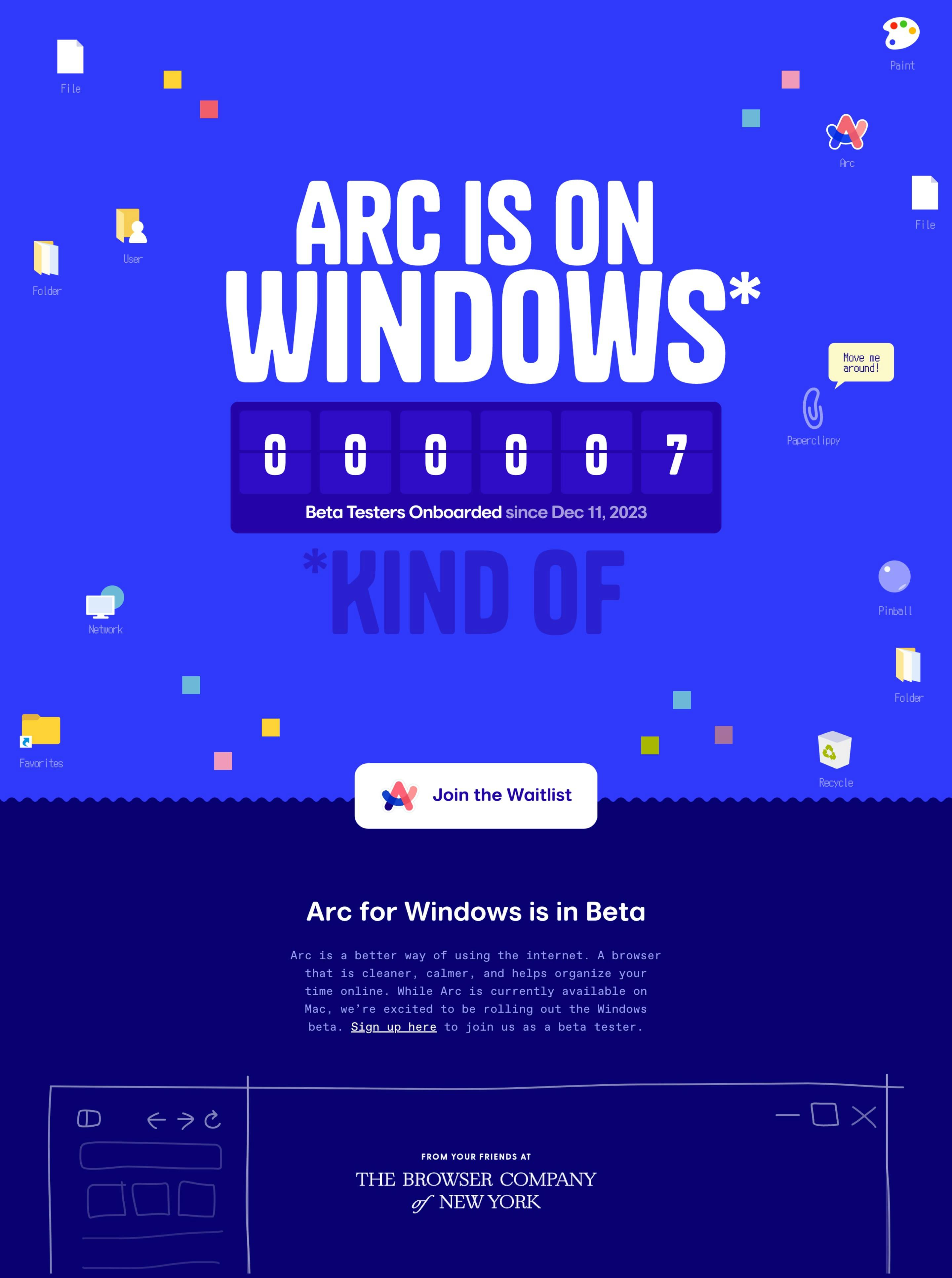 Arc for Windows Website Screenshot