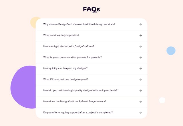 DesignCraft.me FAQ Accordion Preview