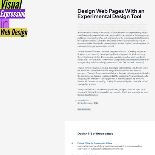 Visual Expression in Web Design