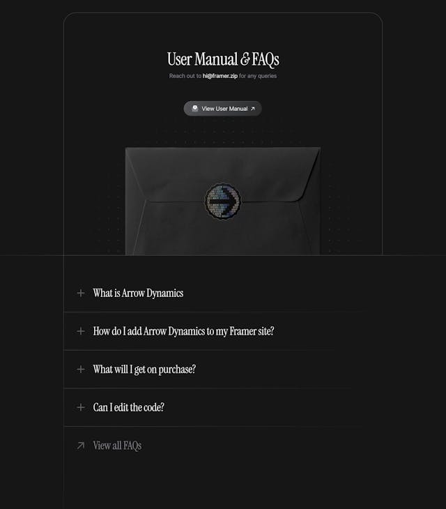 Arrow Dynamics FAQ Accordion Preview