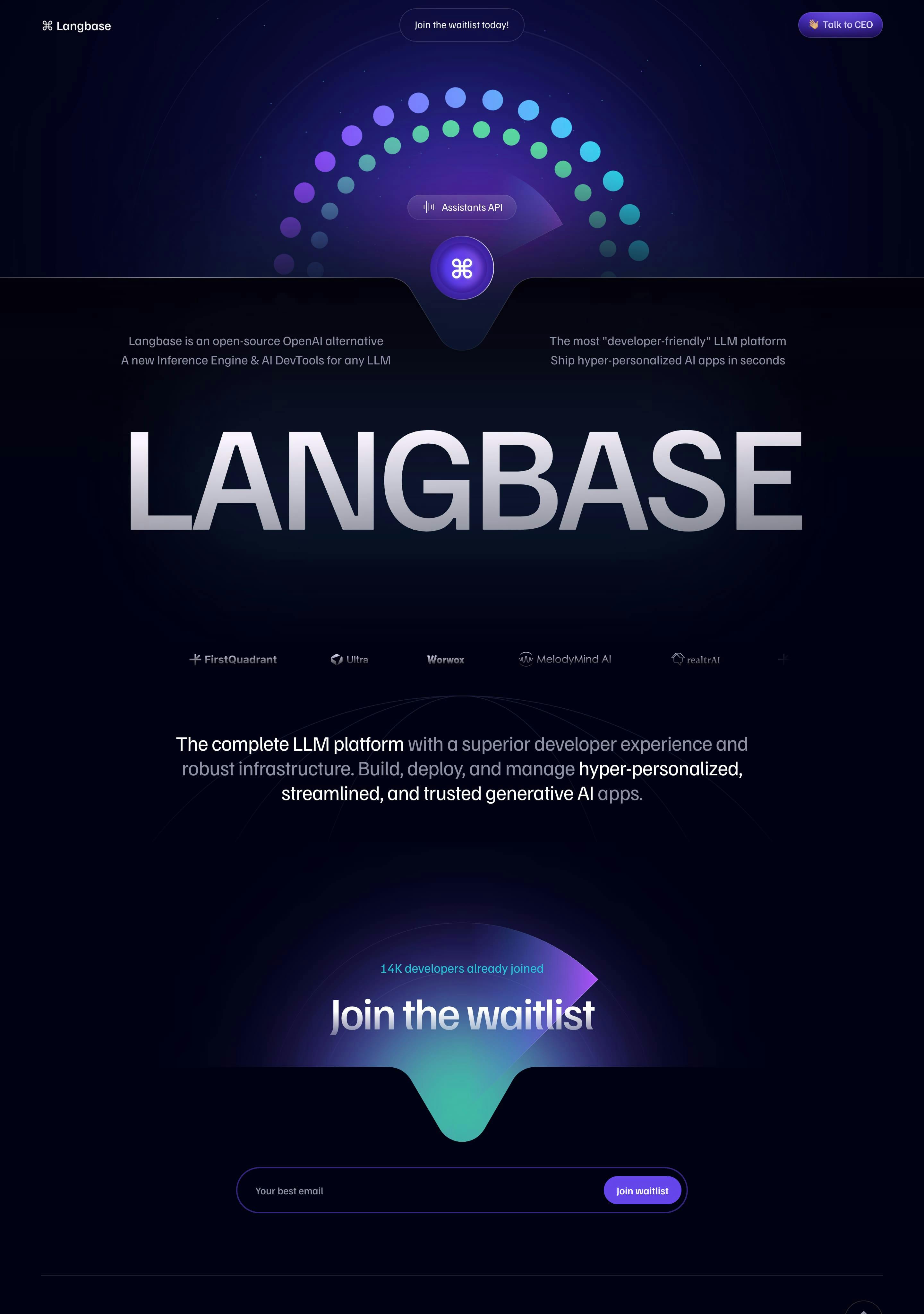 Langbase Website Screenshot