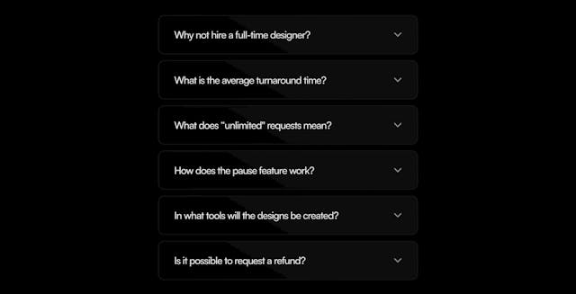 Artone Studio FAQ Accordion Preview