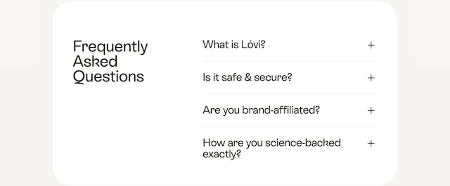 Lovi FAQ Accordion Preview