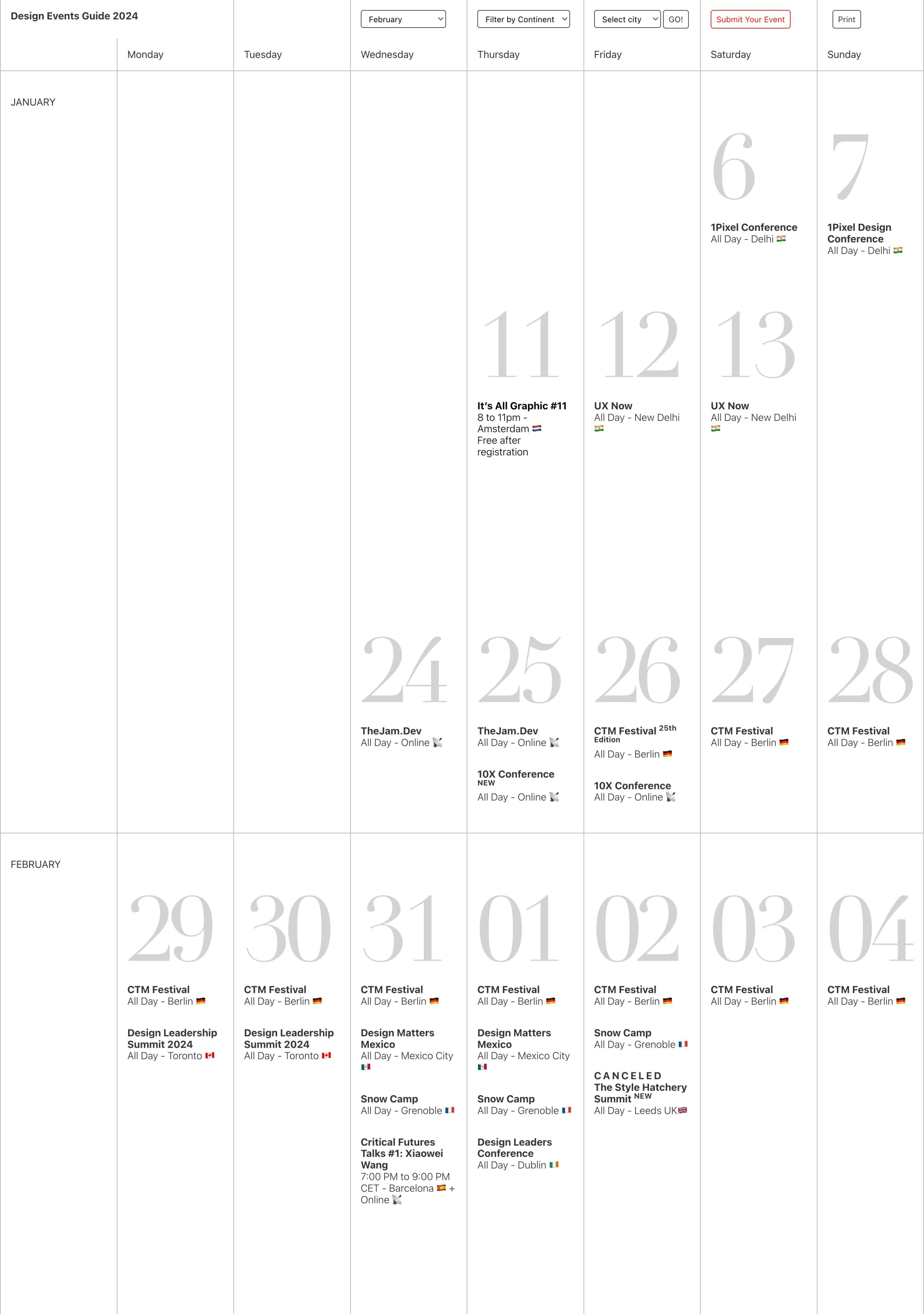 Design Events Guide 2024 One Page Website Award Design Events Guide 2024 One Page Website Award