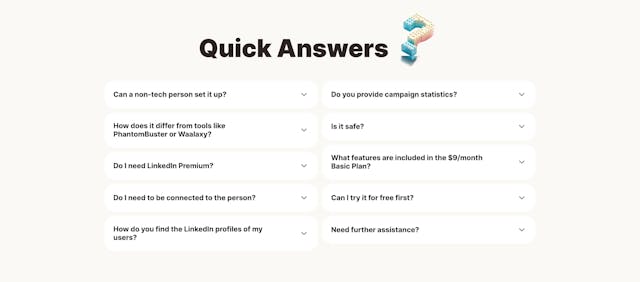 Welcomessage.io FAQ Accordion Preview