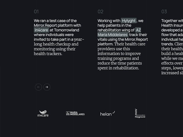 Mirror.Report Testimonial Slider Preview