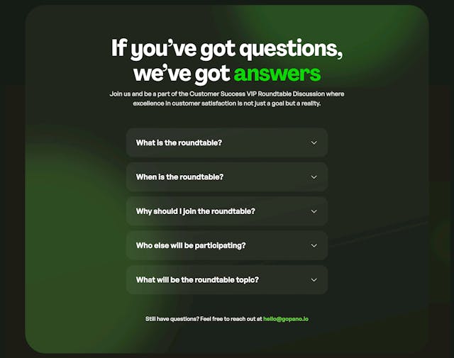 Pano CS VIP Roundtable FAQ Accordion Preview