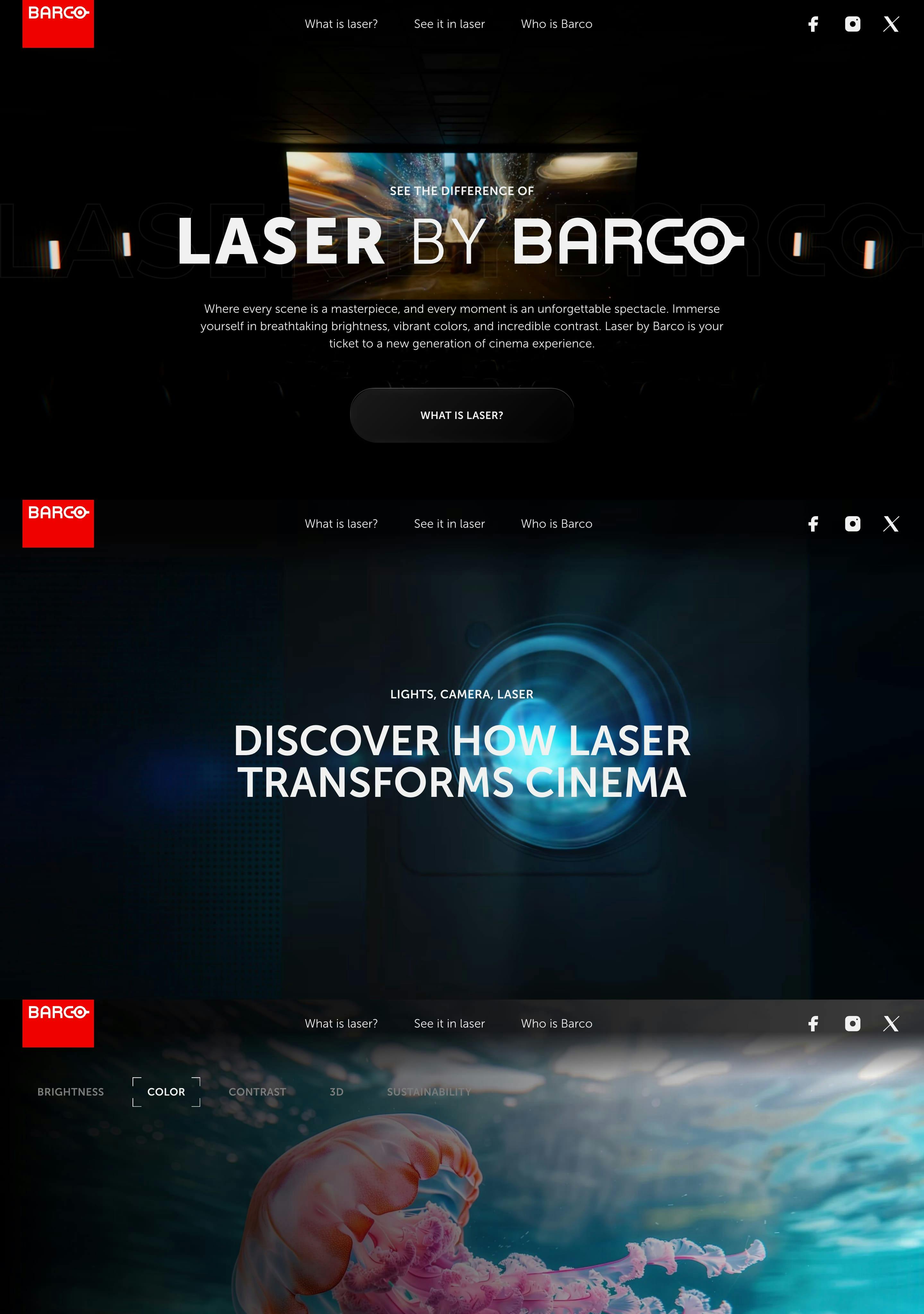 Laser by Barco Website Screenshot