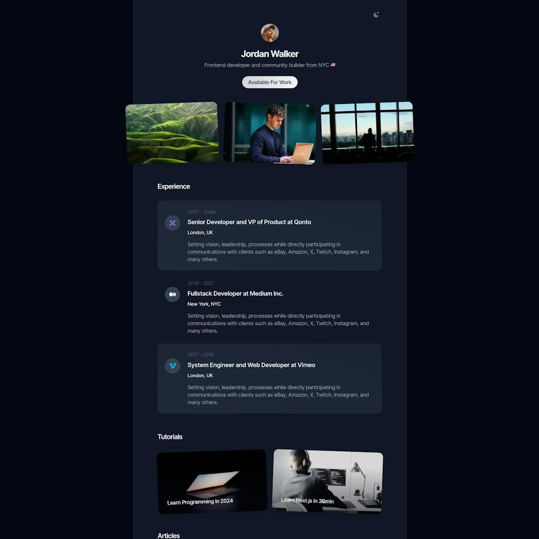 One Page HTML Templates