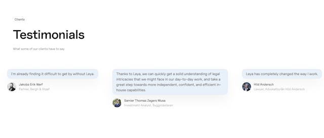Leya Testimonial Slider Preview