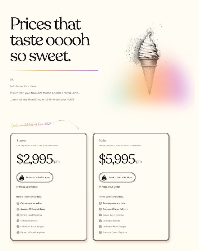 All You Can Design Pricing Table Preview
