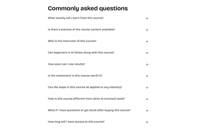 Master Cold Outreach with AI FAQ Accordion Preview