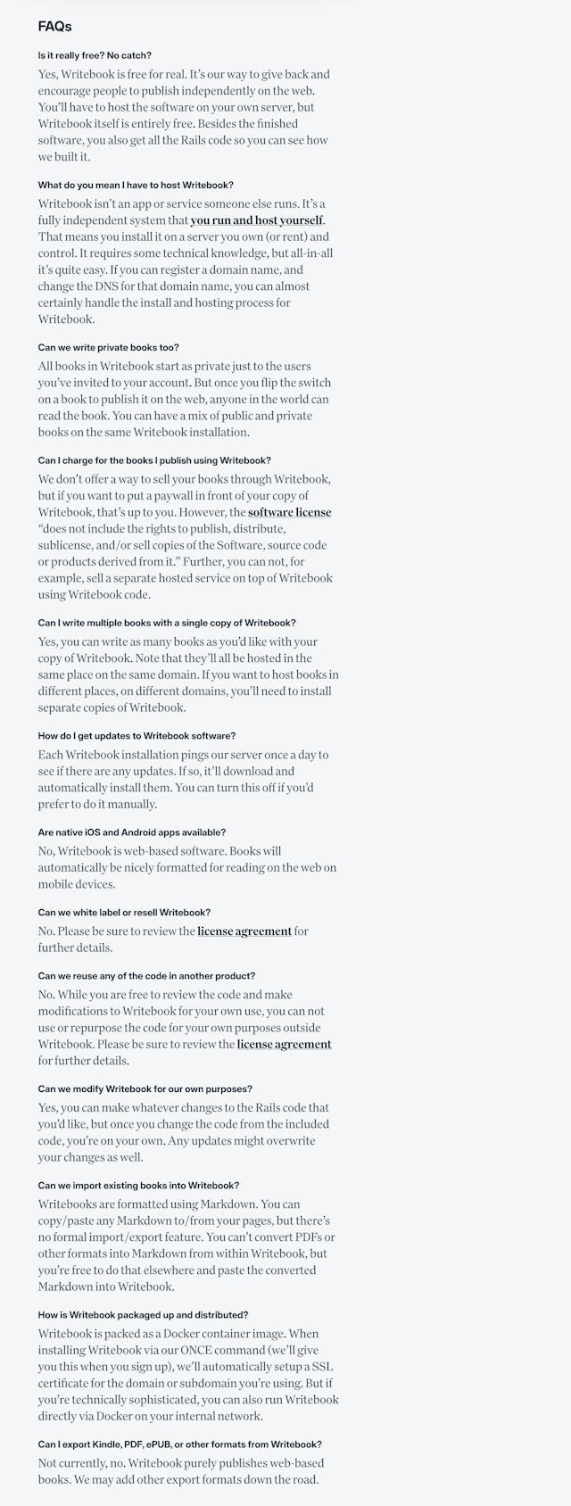 Writebook FAQ Grid Preview