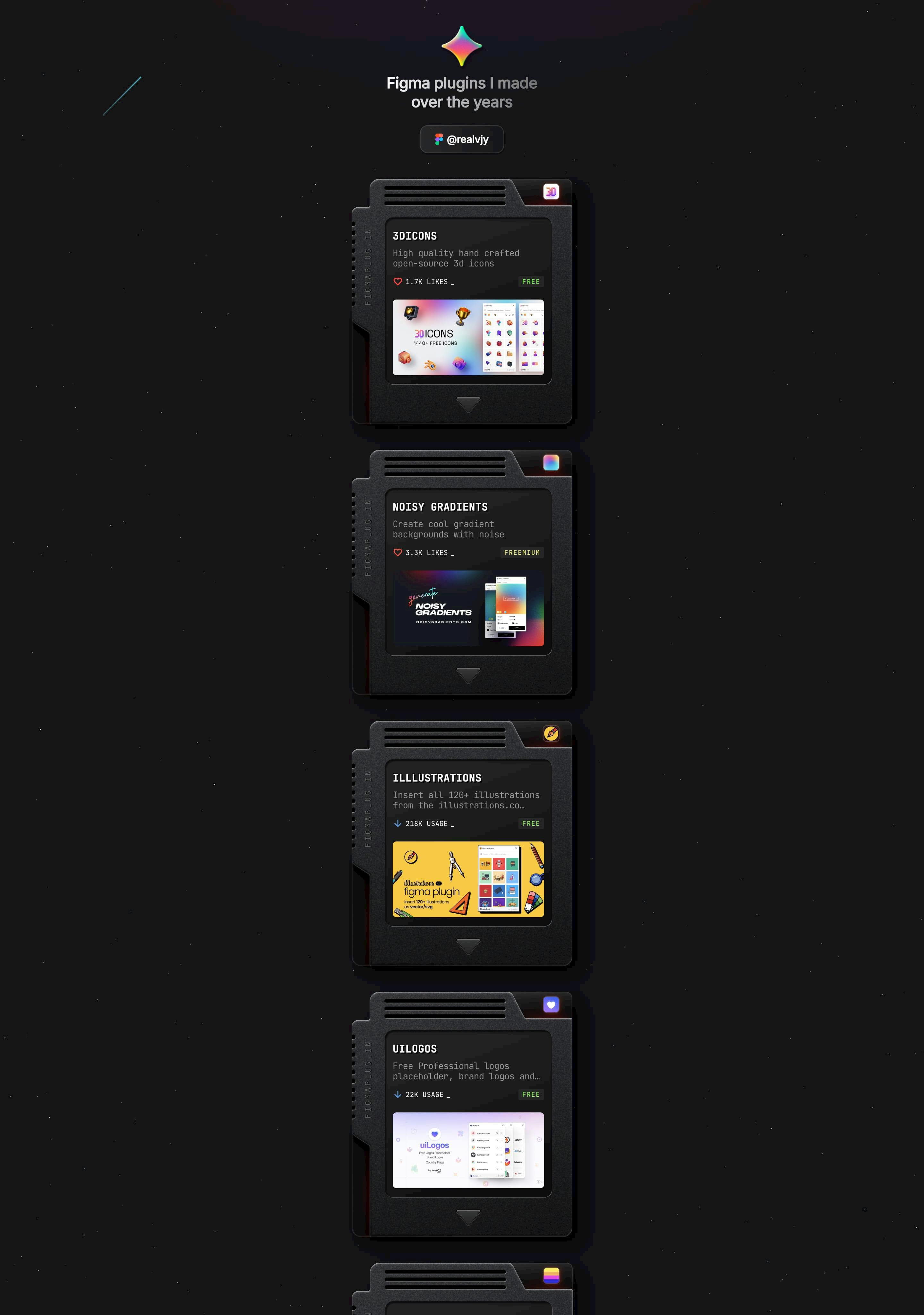 Realvjy’s Figma Plugins Website Screenshot